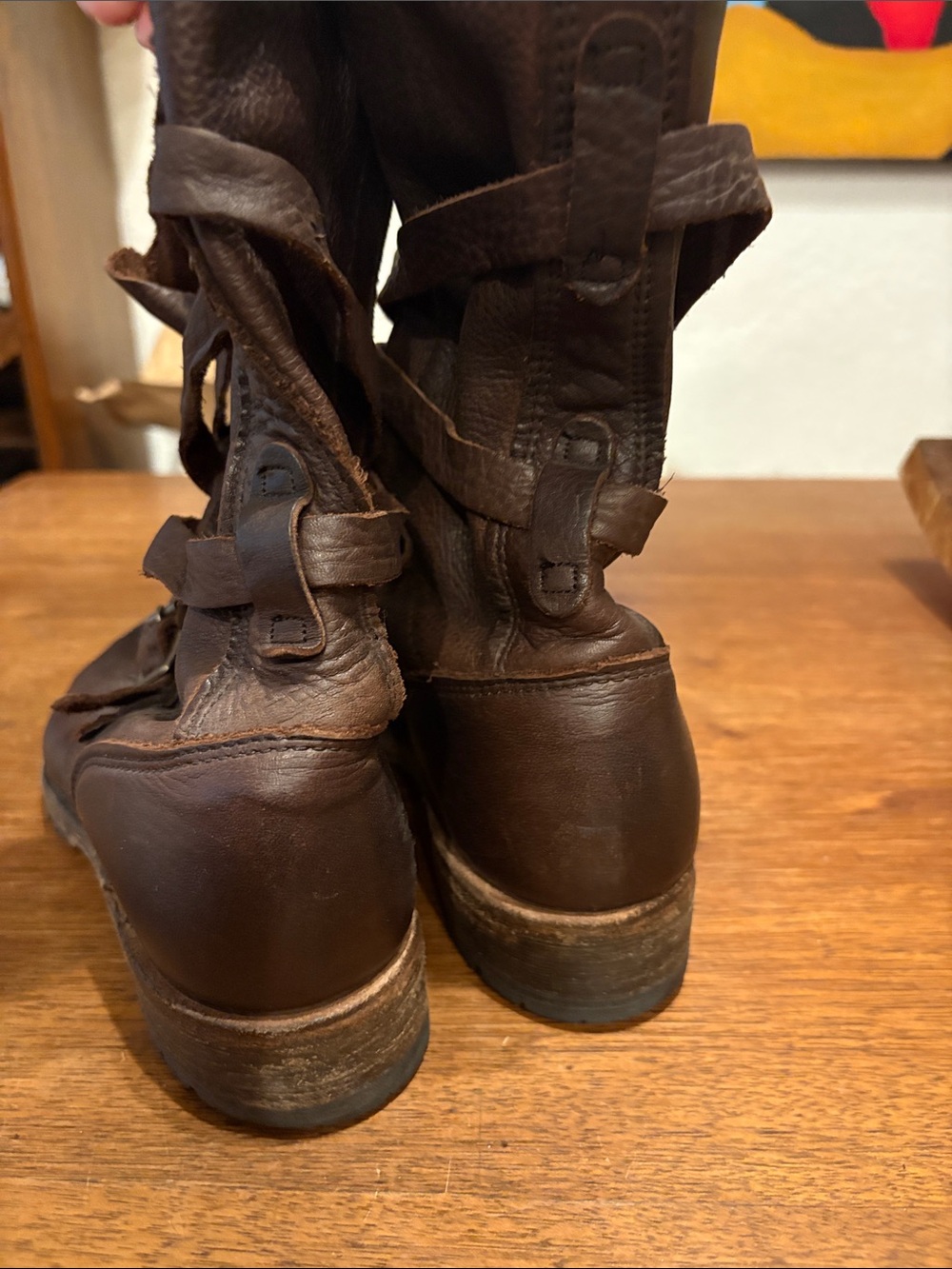 Vintage brand USA made Brown Leather Buckle Boots - Picture 4 of 6
